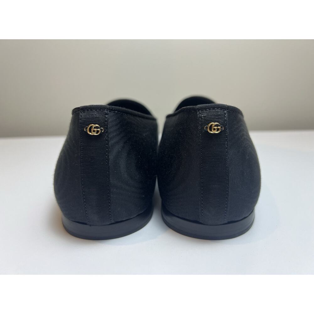 Authentic Men's Gucci Black Silk Grossgrain Bow Pointed Loafers 739937 New $890 - Picture 7 of 12